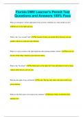 Florida DMV Learner's Permit Test Questions and Answers 100&percnt; Pass