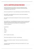 CCTC CERTIFICATION REVIEW QUESTIONS WITH 100 &percnt; CORRECT ANSWERS &vert; VERIRFIED