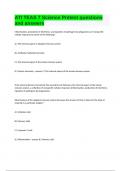 ATI TEAS 7 Science Pretest questions and answers