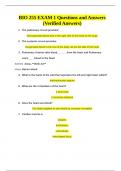 BIO 255 EXAM 1 Questions and Answers (Verified Answers).
