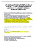 ATI COMMUNITY HEALTH RETAKE EXAM 2024 &vert; ALL QUESTIONS AND CORRECT ANSWERS &vert; PROFESSOR VERIFIED &vert; ALREADY GRADED A&plus;