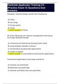 Pesticide Applicator Training C3 &lpar;Practice Exam 5&rpar; Questions And Answers 
