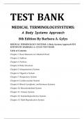 MEDICAL TERMINOLOGY SYSTEMS A BODY SYSTEMS APPROACH 8TH EDITION BY BARBARA A. GYLYS TEST BANK