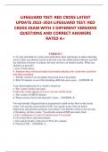 LIFEGUARD TEST: RED CROSS LATEST UPDATE 2023-2024 LIFEGUARD TEST: RED  CROSS EXAM WITH 3 DIFFERENT VERSIONS QUESTIONS AND CORRECT ANSWERS RATED A+