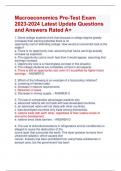Macroeconomics Pre-Test Exam  2023-2024 Latest Update Questions  and Answers Rated A+