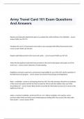 Army Travel Card 101 Exam Questions And Answers