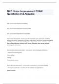 NYC Home Improvement EXAM Questions And Answers