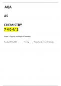AQA AS Level Chemistry paper 2 June 2023 QP