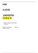 AQA A Level Chemistry paper 2 June 2023 QP