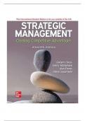  Strategic Management Creating Competitive Advantages 11e By Gregory Dess, Gerry McNamara, Alan Eisner and Steve Sauerwald Instructor Solution  Manual