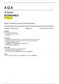 AQA A Level Economics paper 1&comma;2&comma;3 June 2023 QUESTION PAPER AND MARK SCHEME