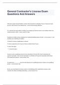 General Contractor's License Exam Questions And Answers