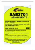 SAE3701 ASSIGNMENT 01 (QUIZ) DUE 2024