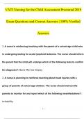VATI Nursing for the Child Assessment Proctored 2019 Exam Questions and Answers | 100% Verified Answers