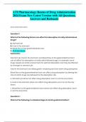 ATI Pharmacology Routes of Drug Administration  2024 Exam New Latest Version with All Questions,  Answers and Rationale