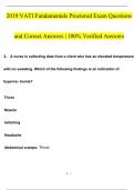 2019 VATI Fundamentals Proctored Exam Questions and Answers &vert; 100&percnt; Verified Answers
