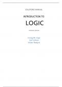 Solutions Manual For Introduction to Logic 15th Edition by Irving Copi, Carl Cohen, Victor Rodych