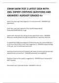 CRAM SAEM TEST 2 LATEST 2024 WITH  200&plus; EXPERT CERTIFIED QUESTIONS AND  ANSWERS I ALREADY GRADED A&plus;