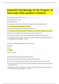 Essential Cell Biology Ch 20, Chapter 18 final exam 2023 graded A answers