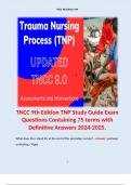 TNCC 9th Edition TNP Study Guide Exam Questions Containing 75 terms with Definitive Answers 2024-2025. 