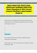 ONCC PRACTICE TESTS (OCN -  ONCOLOGY NURSING PRACTICE) Exam | Questions & 100% Correct  Answers (Verified) | Latest Update |  Grade A+ 