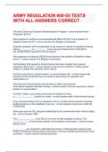 ARMY REGULATION 600-55 TESTS WITH ALL ANSWERS CORRECT