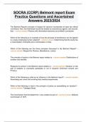 SOCRA (CCRP) Belmont report Exam Practice Questions and Ascertained Answers 2023/2024