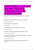 BEST ANSWERS NRFSP Walmart Food Safety  Test 100&percnt; VERIFIED  ANSWERS ALREADY  PASSED 2024&sol;2025