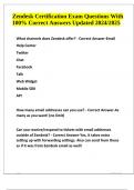 Zendesk Certification Exam Questions With 100&percnt; Correct Answers Updated 2024&sol;2025&period;