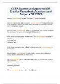 CCRP Sponsor and Approved IDE Practice Exam Guide Questions and Answers 2023&sol;2024