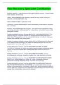 Peer Recovery Specialist Certification Well Answered Question