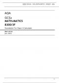 AQA GCSE MATHEMATICS 8300/3F Foundation Tier Paper 3 Calculator Mark scheme June 2023
