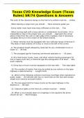 Texas CVO Knowledge Exam (Texas Rules) SR/74 Questions & Answers