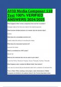 AVID Media Composer 110 Test 100&percnt; VERIFIED  ANSWERS 2024&sol;2025