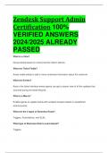 BEST ANSWERS Zendesk Support Admin Certification 100&percnt;  VERIFIED ANSWERS  2024&sol;2025 ALREADY  PASSED