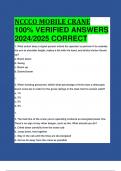 BEST ANSWERS NCCCO MOBILE CRANE 100% VERIFIED ANSWERS  2024/2025 CORRECT
