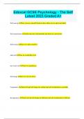 Edexcel GCSE Psychology - The Self Latest 2023 Graded A&plus;