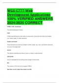 BEST REVIEW WGU C777 Web Development Applications 100% VERIFIED ANSWERS  2024/2025 CORRECT
