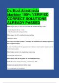 BEST REVIEW Dr. Kost Anesthesia Machine 100% VERIFIED  CORRECT SOLUTIONS  ALREADY PASSED