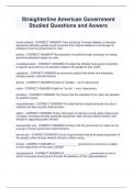 Straighterline American Government Studied Questions and Aswers