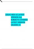 (2024) HESI A2 LATEST VERSION ALL SUBJECTS COVERED  LATEST VERSION GRADED A+