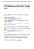 Acquisitions and Contracting Basics in the National Industrial Security Program (NISP) Questions and Answers Graded A 