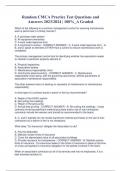Random CMCA Practice Test Questions and  Answers 2023&sol;2024 &vert; 100&percnt;&lowbar;A Graded