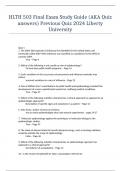 HLTH 503 Final Exam Study Guide (AKA Quiz answers) Previous Quiz 2024 Liberty University