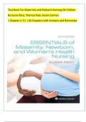 ESSENTIALS OF MATERNITY NEWBORN AND WOMEN’S HEALTH NURSING 5TH EDITION RICCI |TEST BANK {ALL CHAPTERS 1-51} COMPLETE GUIDE RATED A+ PDF