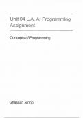 BTEC Level 3 Unit 4 Part A Concept of Programming