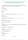 NR 101 &lpar;Latest 2024&rpar; Clinical Judgement Exam 1 &comma;  Infection Exam 1 Graded A&plus; Solved 100&percnt; Correct  BUNDLE 