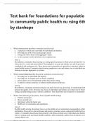 Test bank for foundations for populatio n health in community public health nu rsing 6th edition by stanhope