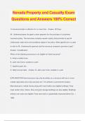 Nevada Property and Casualty Bundled Exams Questions and Answers 100% Verified and Updated 2024 | Graded A