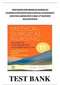 TEST BANK FOR MEDICAL SURGICAL NURSING:CONCEPTS FOR CLINICAL JUDGEMENT AND COLLABORATIVE CARE 11TH EDITION IGNATAVICIUS